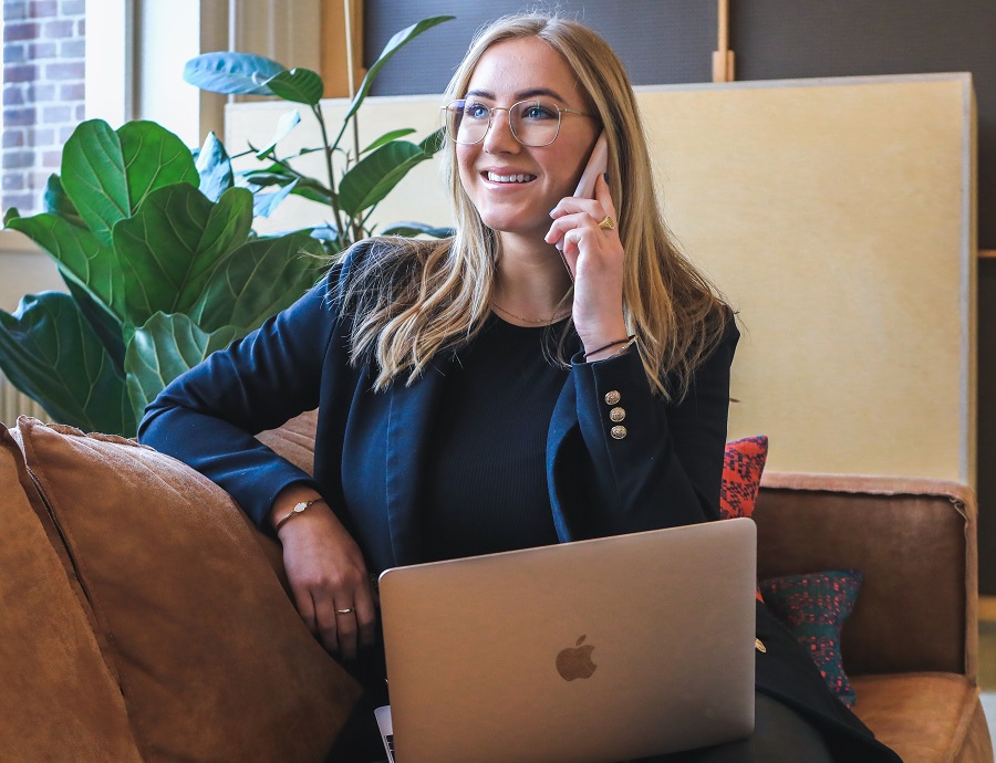 woman speaking on phone