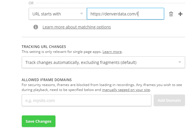 Hotjar Session Targeting & Tracking view