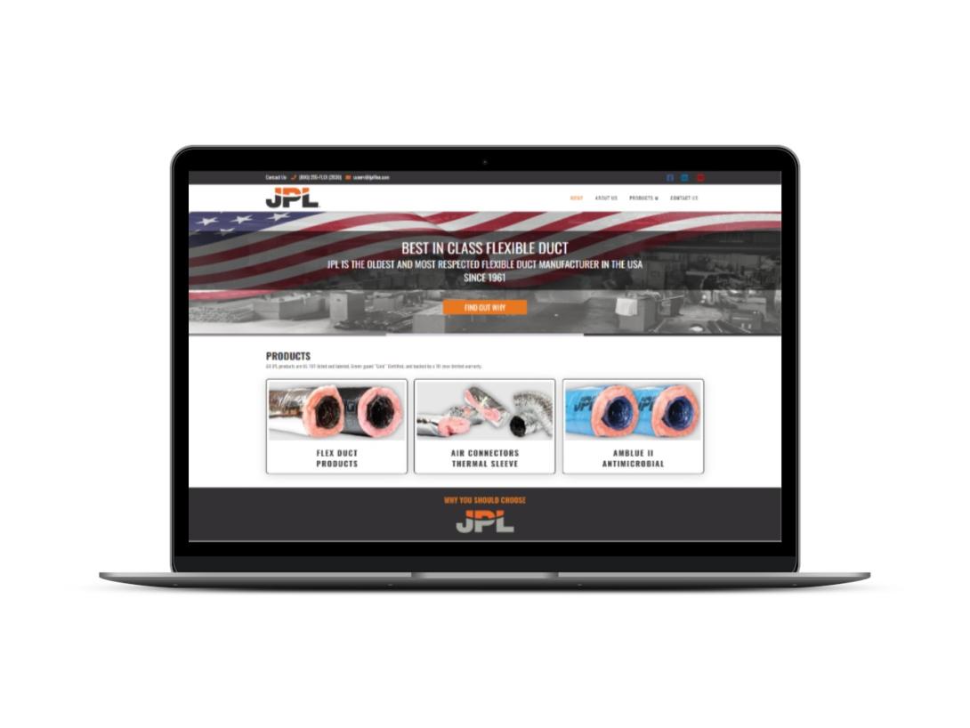 computer monitor showing jpl flex's website homepage